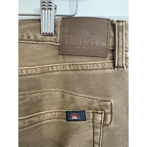 Faherty Men's 36x32 (34x32 Tag) Brown Stretch Terry 5-Pocket Chino Pants - Picture 6 of 9